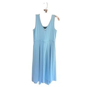 Alfani V Neck Blue Flare Sun dress Sz M NWT
